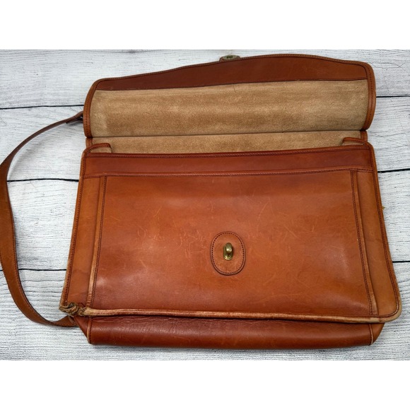 Coach Legacy Briefcase Satchel Leather Brown Classic Flap Buckle 308 17 - Picture 7 of 14